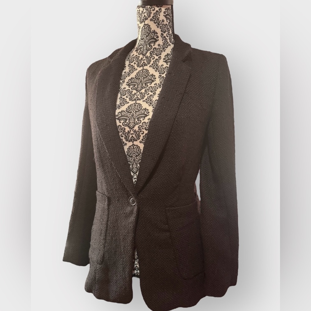 Bohme Textured Tailored Black Blazer Jacket Size Small - Picture 3 of 9